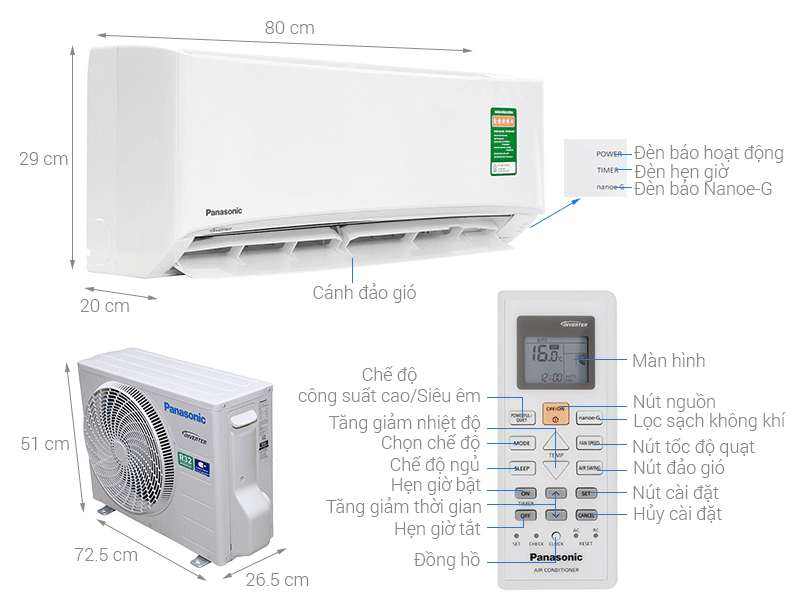 Máy lạnh Panasonic 1Hp giá bao nhiêu? Sử dụng 1 tháng hết bao nhiêu tiền điện